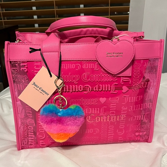 Juicy Couture Handbags - Juicy Couture Pink Clear Tote with Mini Purse NWT